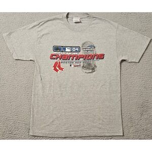 Boston Red Sox Vintage 2004 World Series Champions Gray T-Shirt Adult Large MLB
